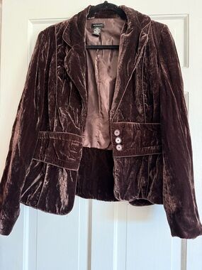Autograph Chocolate Brown Velvet Tailored Blazer